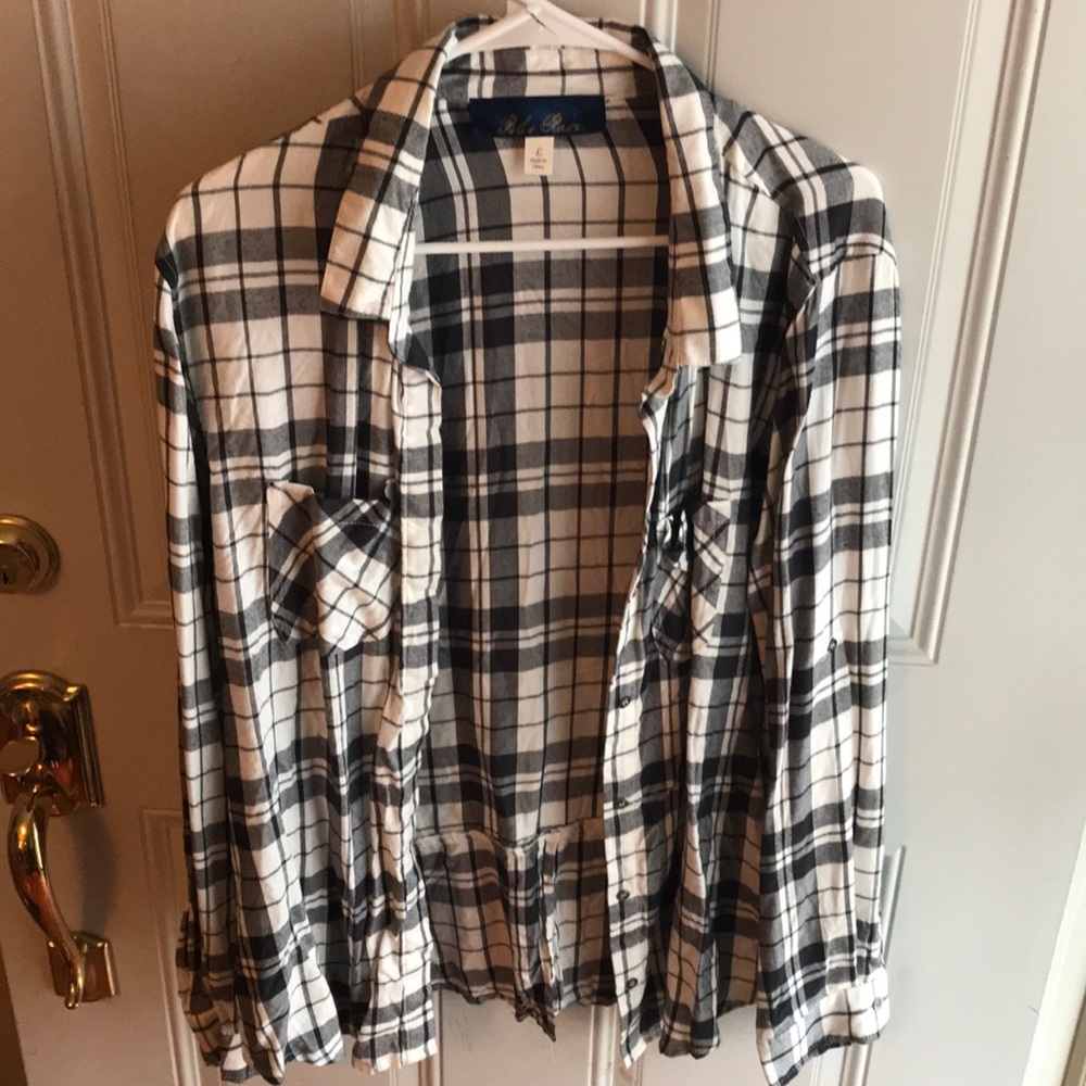 Black and white plaid shirt